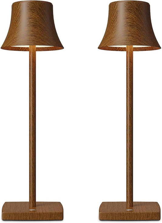 SAKRINGT 2 Pack LED Cordless Table Lamps Rechargeable,5000mAh Battery Operated Table Light,3 Color Stepless Dimming,Portable Small Table Lamp for Patio Restaurant Outdoor