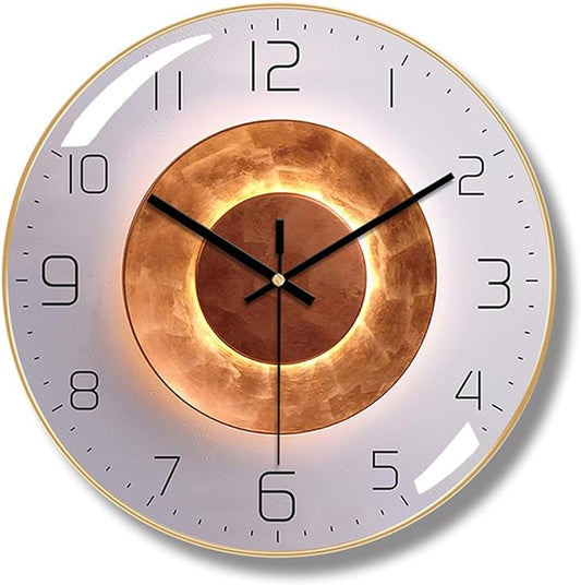 Ergocar Silent Metal Art Deco Clock, Non-Ticking - Suitable for Living Room, Bedroom & Office