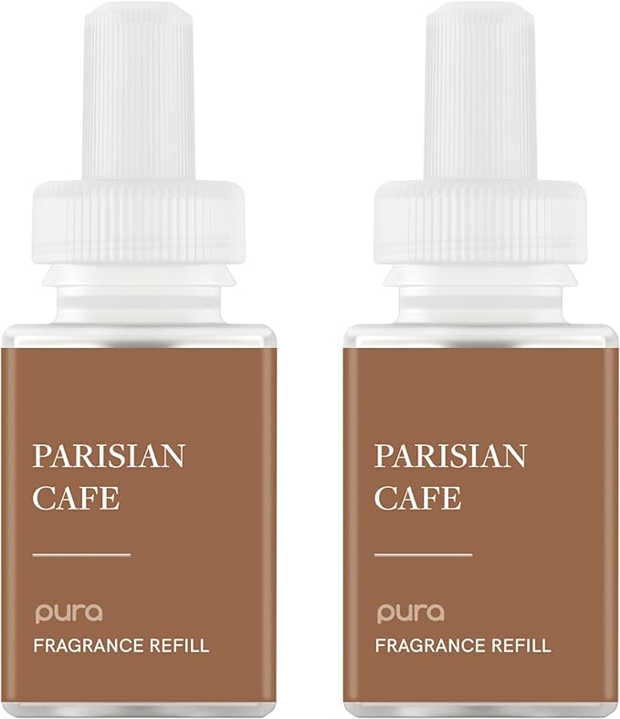 Pura Smart Home Air Diffuser Fragrance - Smart Home Scent Refill - Up to 120-Hours of Premium Fragrance per Refill - Clean Diffuser for Office & Apartment - 2 Pack, Parisian Café