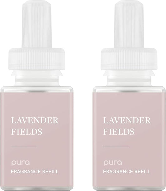 Pura Smart Home Air Diffuser Fragrance - Smart Home Scent Refill - Up to 120-Hours of Premium Fragrance per Refill - Clean Diffuser for Office & Apartment - 2 Pack, Lavender Fields