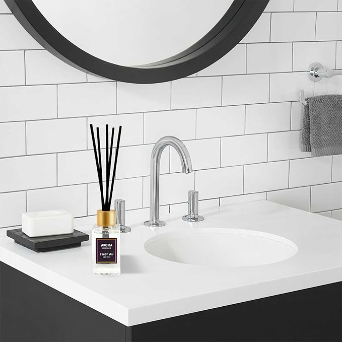 Reed Diffuser Set of 3,Lavender, Jasmine, Vanilla Scented Oil Diffuser with 15 Sticks,(50ml) x 3 Home Fragrance Reed Diffuser for Bathroom Shelf Decor