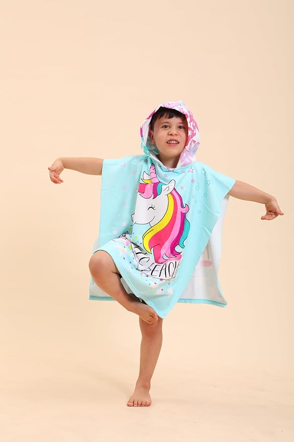 Unicorn Hooded Towels for Kids, Kids Beach Towels for Boys/Girls, Swimming Towels/Towel Robes/Wearable Towels/Pool Towels for Kids 2-10, Poncho Beach Towels for Kids, Hooded Beach Towels for Toddler