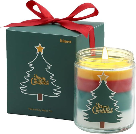 Christmas Candles - Christmas Gifts for Women, Aromatherapy Candle for Home Scented, Natural Soy Wax Vanilla Scented Candles