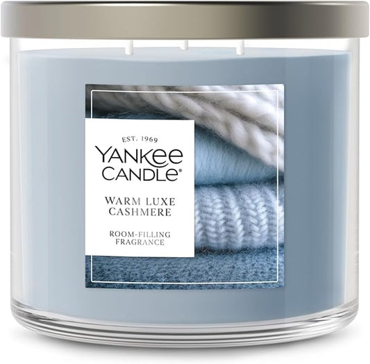 Yankee Candle 3 Wick Candle Jar, Scented Candle with up to 40 Hours of Burn Time, Soy Wax Blend for Consistent Long Lasting Scent from First to Last Burn, Warm Luxe Cashmere