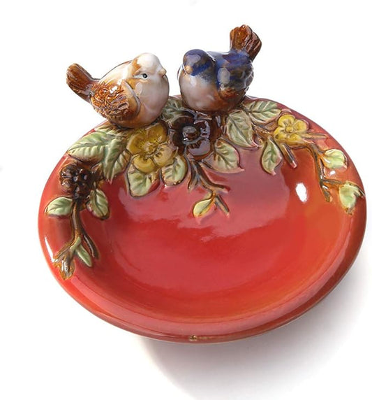 ornerx 5" Ceramic Shower Soap Dish Holder Vintage soap Tray Bird Theme