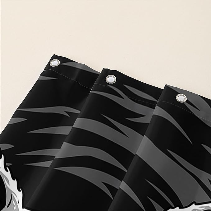 AILONEN Cat Shower Curtain,Cartoon Scream Cat Printed Bath Curtain for Teens,Polyester Waterproof for Bathroom,48" W*72" H with 12 Plastic Hooks