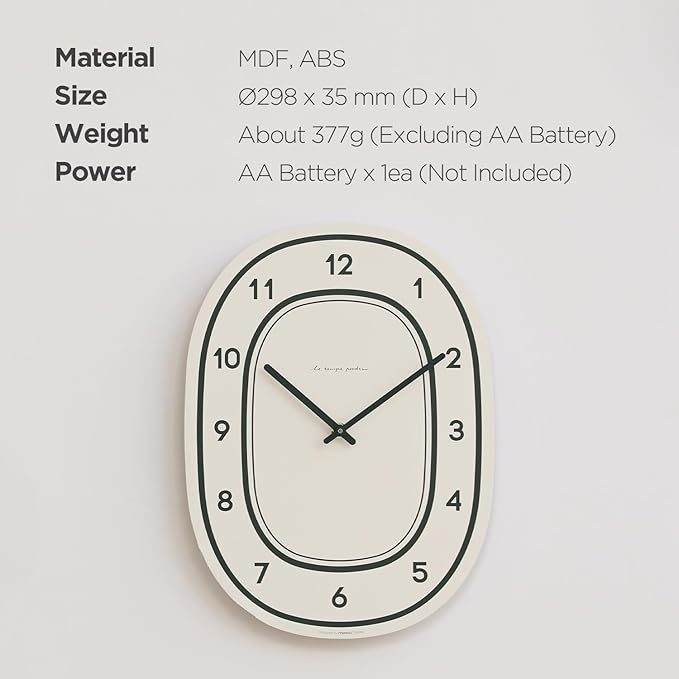 mooas Forest Flatwood Wall Clock,12" Wood Wooden Wall Clock Non-Ticking Sweep Movement Decorative Clock Battery Operated Clock for Home Living Room Kitchen Bedroom Office School