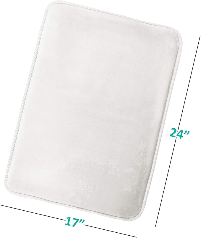 Clara Clark Bathroom Rugs, Velvet Memory Foam Bath Mat, Non-Slip, Machine Washable Bath Rugs - Dries Quickly, Ultra Soft Plush Bath Mats for Bathroom, 17 x 24, Solid White