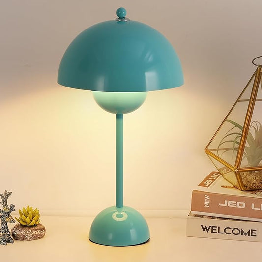 COSYLUX Modern Small Table Lamp for Bedroom, Cute Dome Shade Reflecting Light Reading Lamp for Living Room, Kid's Room, Study, Office, Beside Bedside Nightstand Desk Lamp(Light Green)