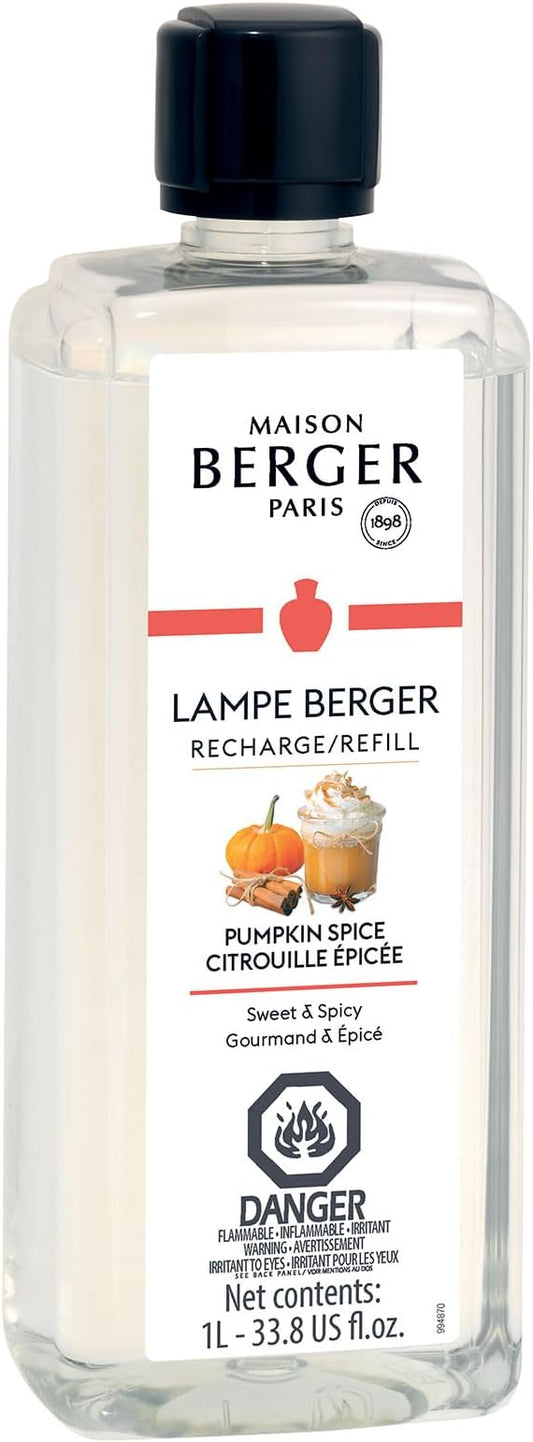 MAISON BERGER - Pumpkin Spice - Lampe Berger Fragrance Refill for Home Fragrance Oil Diffuser - Air Freshener - 33.8 Fluid Ounces - 1 Liter
