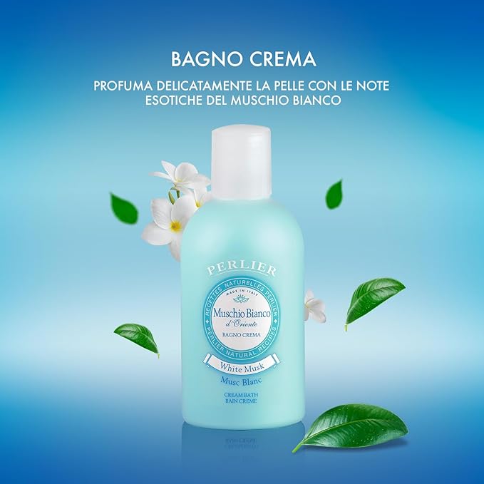 Perlier White Musk Bath Cream - Natural & Calming Aromatherapy Bubble Bath For Women And Men - Rich Foaming Formula Provides Deep Moisturization And Hydration For All Skin Types (16.9 Fluid Oz.)
