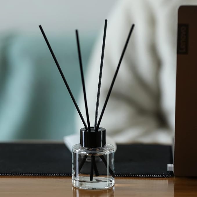 4PCS Refillable Fragrance Glass Diffuser Bottles with 20pcs Reeds Sticks & Black Caps & Funnel, Diffuser Jars for Home Oil Fragrance Decoration Girl Women Gift (50ML)