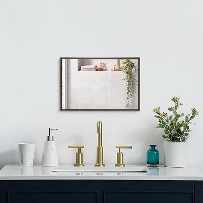AAZZKANG Bathroom Mirror Rectangular Metal Framed Vanity Mirrors for Bedroom Bathroom Living Room Home Decor