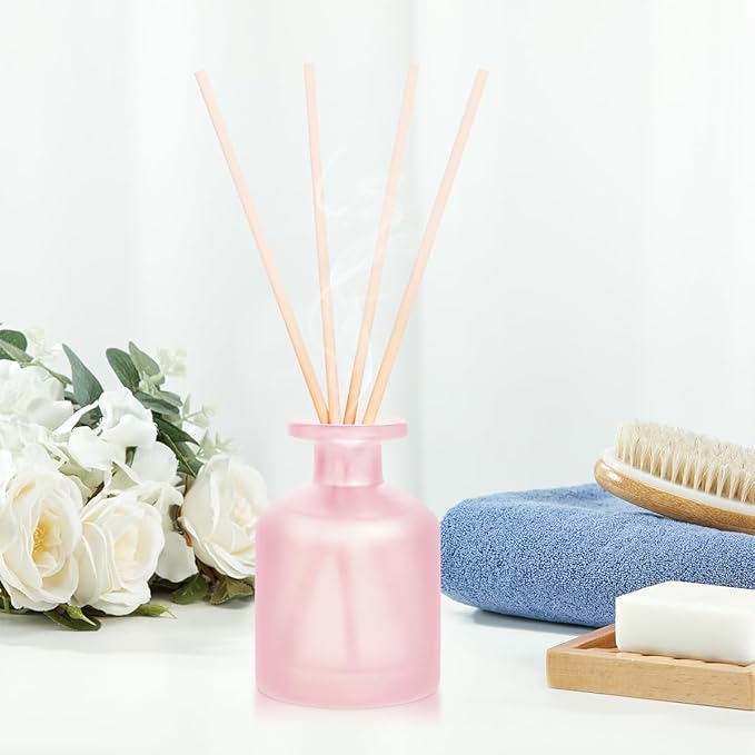 Reed Diffuser - Ebony Rose 3.38oz (100ml) 1 Pack Essential Oil Reed Diffuser Set with 8 Sticks, Long Lasting Fragrance for Home, Bathroom, Bedroom, Room, Decor