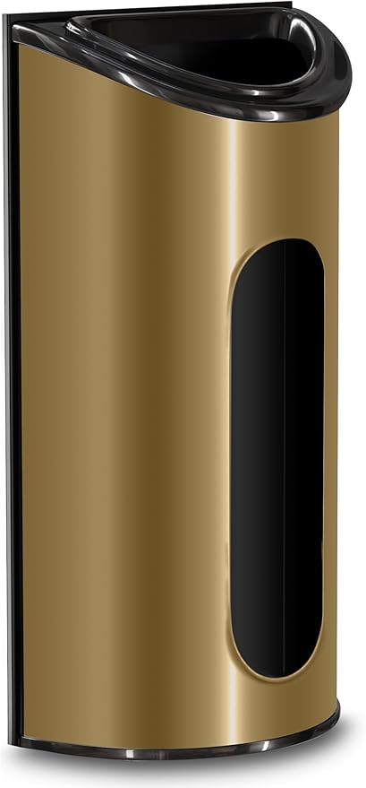 Utopia Kitchen Grocery Plastic Bag Holder and Dispenser for Plastic Bags - Easy Wall Mount Bag Saver - Stainless Steel (Gold, Medium (Pack of 1))