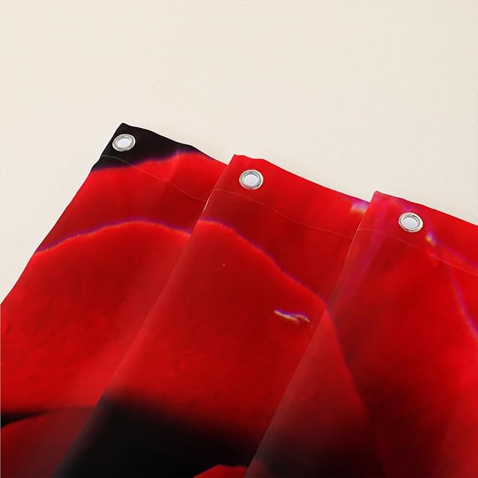 AILONEN 3D Printed Rose Shower Curtain,Red Rose Bath Curtain, White Swan Shower Curtain for Bathroom Decor,72" W*72" H Polyester Waterproof Bath Curtain with 12 Hooks