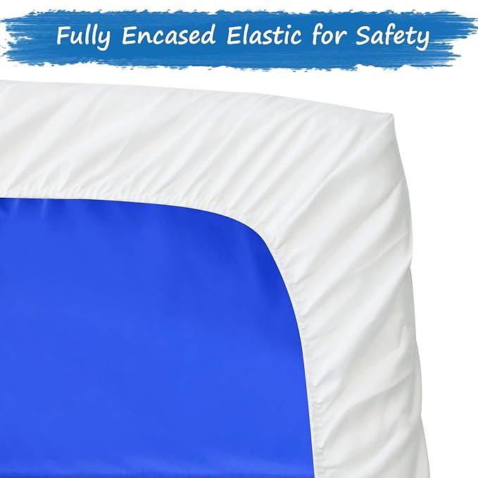 Nap Mat Sheet 2 Pack, 24" x 48" x 4" Fitted Elastic Corners Preschool Day Care Rest Nap Mat Cover, Soft & Breathable Baby Sheets for Regalo My Cot Portable Toddler Bed and Joovy Travel Cot, White