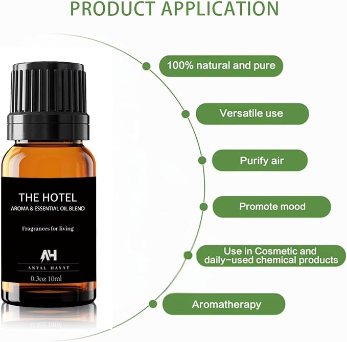 The One Hotel Diffuser Oil 10ml – Luxury Hotel Scent Inspired by 5 Star Hotels – Sandalwood, Virginia Cedar & Iris – Home Scent Essential Oil Refill for Diffusers – Long-Lasting Aroma