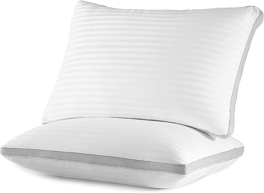SLEEP ZONE Bed Pillows for Sleeping, Standard Size Set of 2, Sandwich Mesh with Breathable Sides, Premium Soft Pillows for Back, Stomach or Side Sleepers