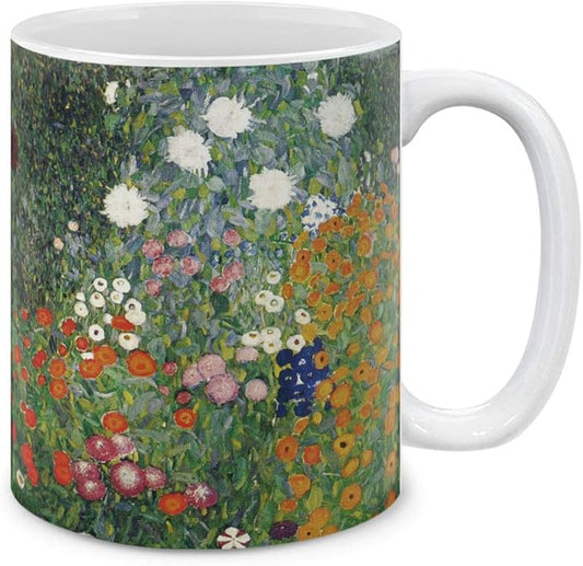 MUGBREW Classic Art Gustav Klimt Flower Garden Ceramic Coffee Mug Tea Cup, 11 OZ