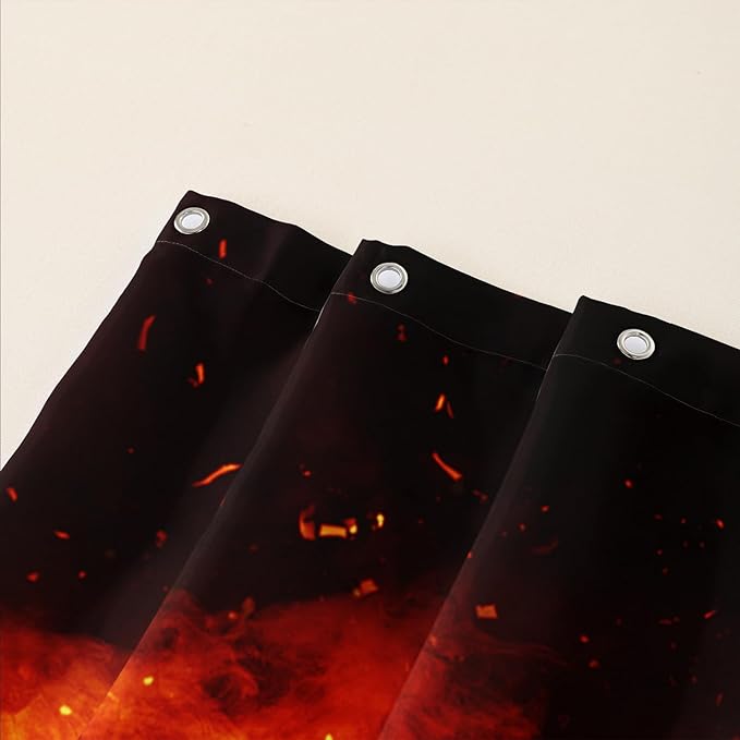 AILONEN Red Rose Shower Curtain for Bathroom, 3D Print Romantic Flower Bath Curtain,Modern Botanical Flame Fire Rose Flower Waterproof Shower Curtain Decoration with 12 Plastic Hooks, 72" W*96" H