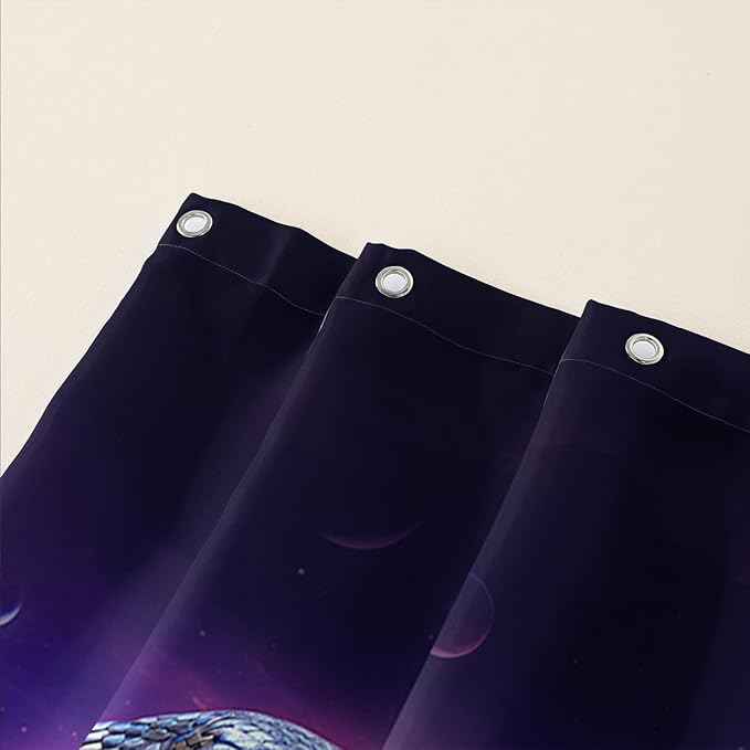 AILONEN 3D Snake Shower Curtain,Red Starry Retro Pyramid Snake Bath Curtain for Bathroom Decor,Terror Snake Printed Polyester Waterproof with 12 Plastic Hooks 72" W*84" H