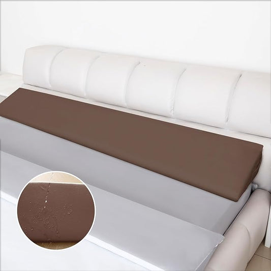 WdFour Bed Wedge pillow, close off Headboard, wall and Mattress Gap. incline, slanted sweat-proof pillow for neck and back pain relief anti-snoring for comfortable sleeping.(Chocolate,39Wx10Dx6H)