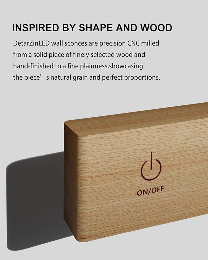 Wall Lights Battery Operated Wooden,Magnetic Wall Sconces Rechargeable,Adhesive Wall Lights for Bedroom,Dimmable Wall Mounted Bedside Lamp,Cordless Battery Wall Sconce for Bedroom Reading