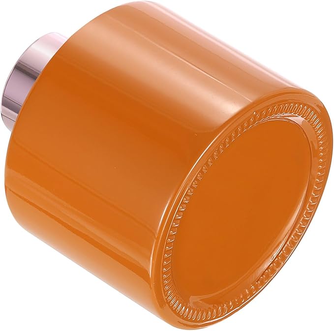 HARFINGTON Empty Glass Diffuser Bottle 140ml/4.7oz Refillable Fragrance Accessories Aromatherapy Jar Container for Replacement Reed Diffuser DIY Home Bathroom Orange with Gold Tone Cap