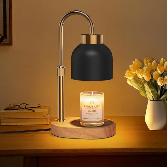 Candle Warmer Lamp with Dimmer Adjustable Height,Mothers Day Gifts,2/4/8H Timer,Vintage Home Decor for Scented Jar with 2 Bulbs