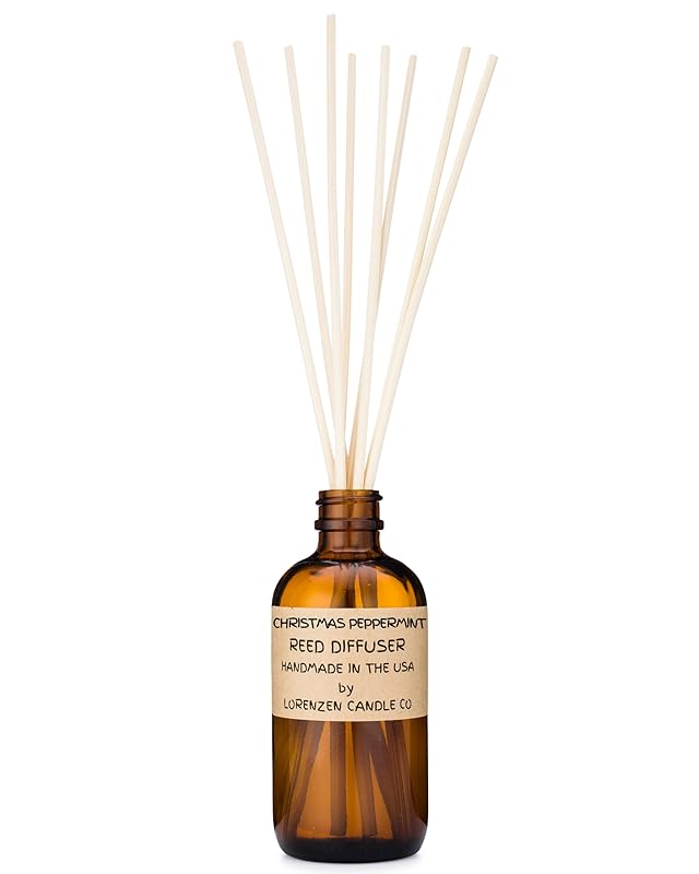 Christmas Peppermint Reed Diffuser Set | Handmade in the USA by American Workers | Lasts For 2-3 Months |