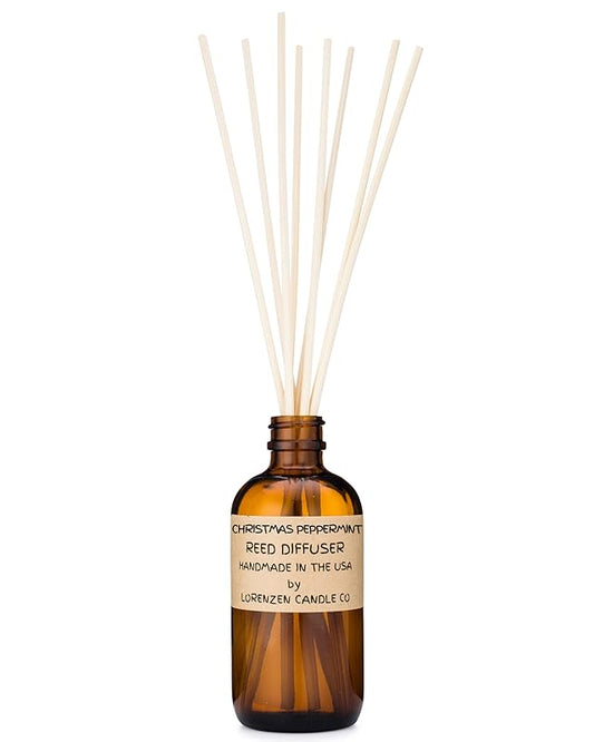 Christmas Peppermint Reed Diffuser Set | Handmade in the USA by American Workers | Lasts For 2-3 Months |