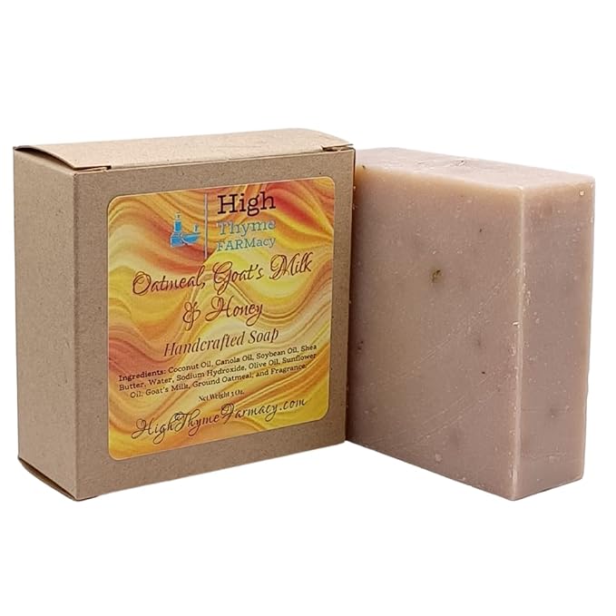 Oatmeal, Goat's Milk & Honey Handmade Soap - Exfoliating Goat Milk Soap - Dry Skin Remedy Goats Milk Soap - Lye Soap with Colloidal Oatmeal - Soothing Oatmeal Soap