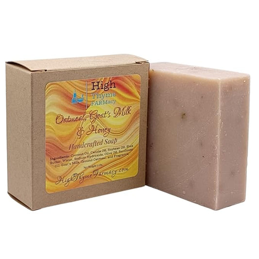 Oatmeal, Goat's Milk & Honey Handmade Soap - Exfoliating Goat Milk Soap - Dry Skin Remedy Goats Milk Soap - Lye Soap with Colloidal Oatmeal - Soothing Oatmeal Soap