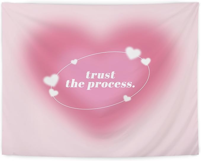 LUVADIAN Y2K Pink Aura Tapestry - Aesthetic Wall Hanging for Teen Girls Room Dorm, Cute Room Decor, 50x60 Inches