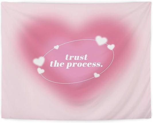 LUVADIAN Y2K Pink Aura Tapestry - Aesthetic Wall Hanging for Teen Girls Room Dorm, Cute Room Decor, 50x60 Inches