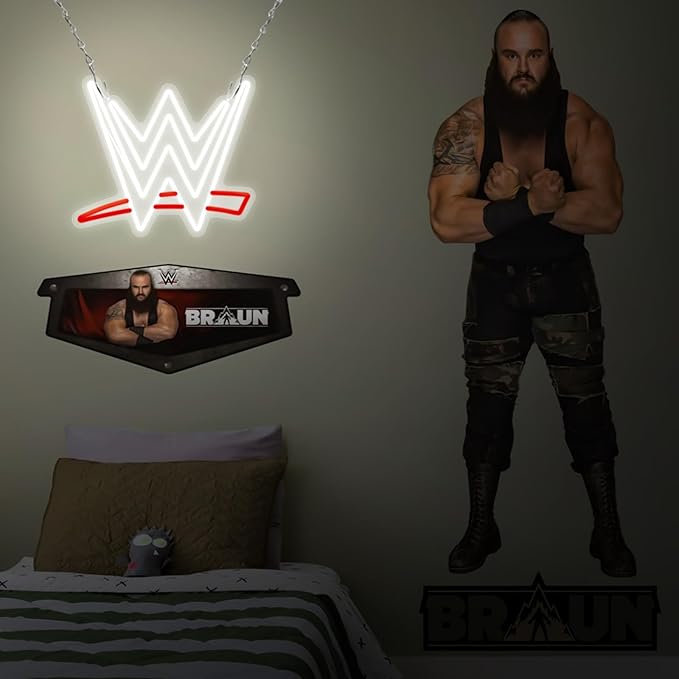 Wrestling Neon Sign, LED Wrestling Neon Sign for Wall and Room Decor, USB Night Light for Game Bedroom Birthday Competition Party Gifts (Red White)