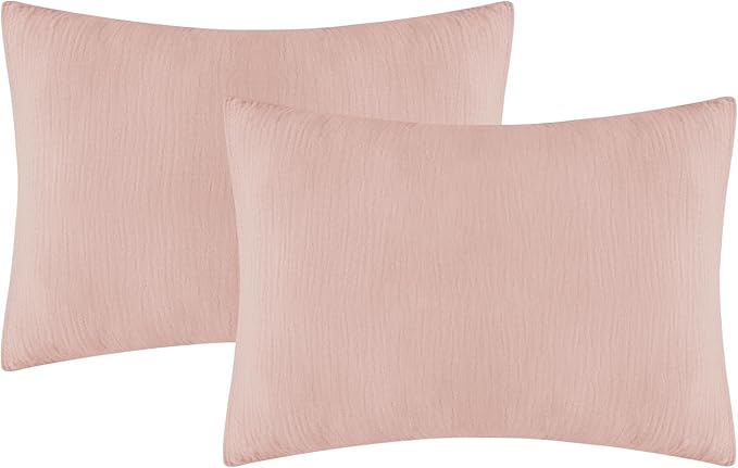 Organic Cotton Muslin Mini Pillowcases with Envelope Design,2 Pack Ultra Breathable Kids Toddler Pillowcases for Boys and Girls- 13 x 18 inches (Coral)