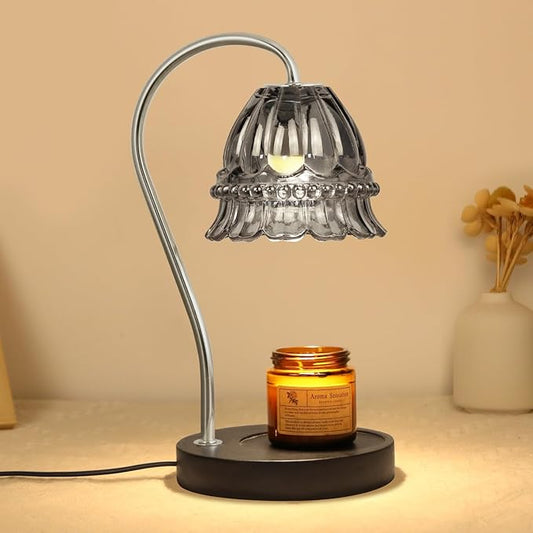 Candle Warmer Lamp with Timer Electric Candle Warmer Lamp Adjustable Height Candle Warmer Dimmable Wax Warmer Lamp Jar Candles with 2 Bulbs for Home Decor & Office