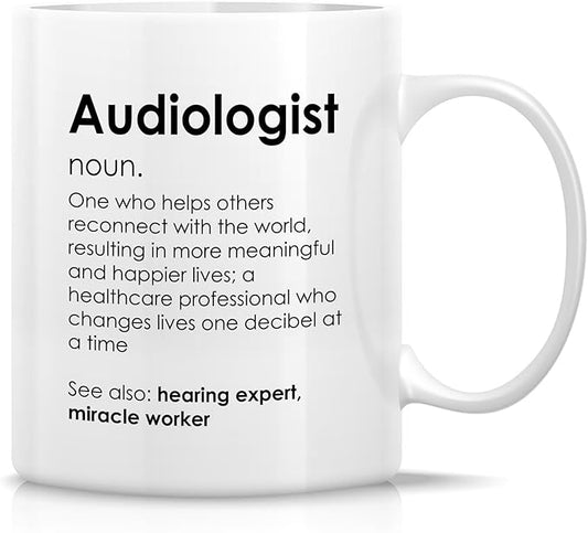 Retreez Funny Audiologist Mug - Hearing Expert - 11 Oz Ceramic Coffee or Tea Cup - Humorous Gift for Ear Doctors, Hearing Specialists, Audiology Students, and Ear Care Professionals - Graduation Gift