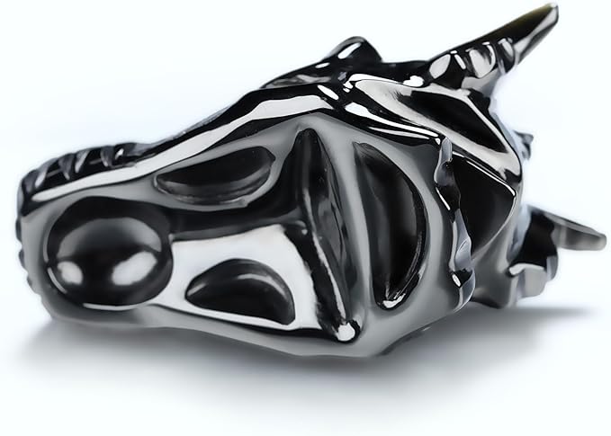Skullis 2.0" Black Obsidian Hand Carved Crystal Dragon Skull Sculpture, Crystal Healing.1511