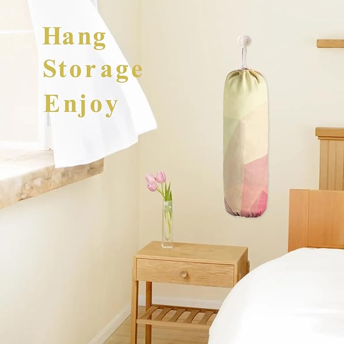 TOGETRUE Plastic Bag Holder, Wall Mount Plastic Bag Organizer Dispenser, Heavy Duty Grocery Bag Storage Holder for Home Kitchen Camper (Gradient)