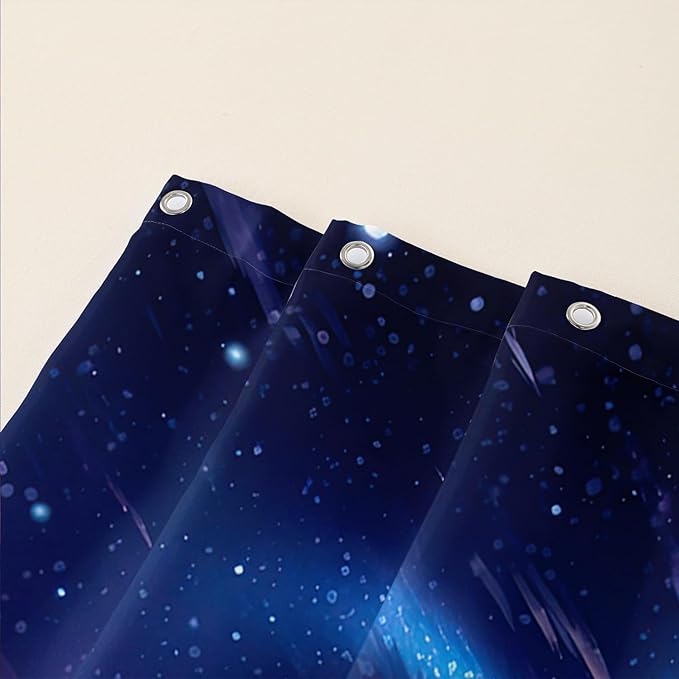 AILONEN Cat Shower Curtain,Blue Galaxy Lightning Pyramid Pet Cat Bath Curtain Gifts for Cat Lover,Polyester Waterproof for Bathroom,72" W*96" H with 12 Plastic Hooks