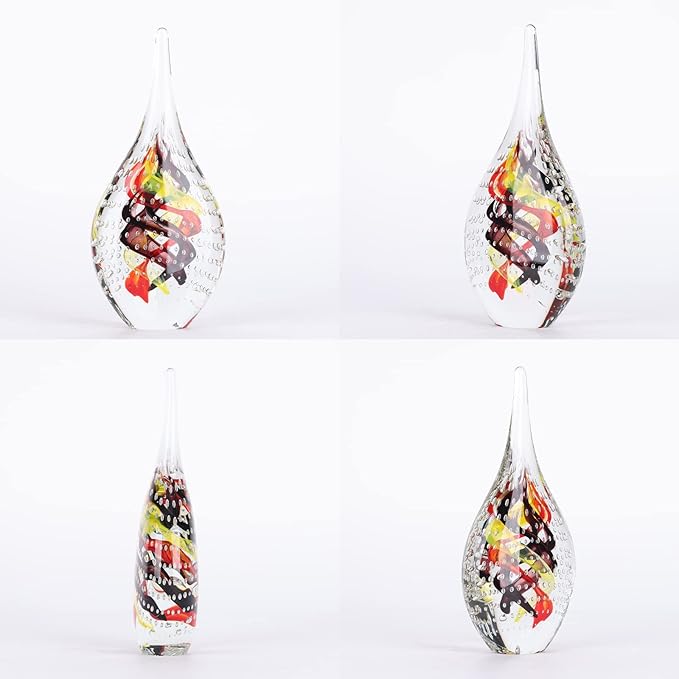 DOVDOV Hand-Blown Glass Sculpture, Stained Creative Glass Art Collection Statue, Unique Mediterranean Decorative Glass, Suitable for Office, Bookshelf, Living Room Coffee Table, Mantelpiece Filling