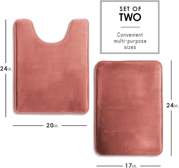 Clara Clark Bathroom Rugs, Velvet Memory Foam Bath Mat, Non-Slip Bath Rugs, Machine Wash, Dries Quickly, Ultra Soft Plush Bath Mats for Bathroom,