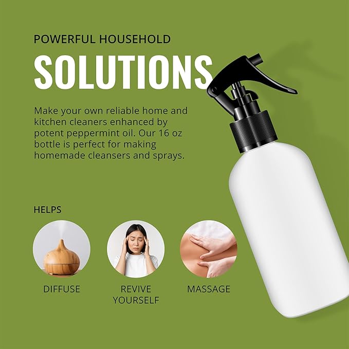 Peppermint Essential Oil (16 oz, 2 Pack) – Bulk Peppermint Oil for Diffusers, Candles, Cleaning & Sprays