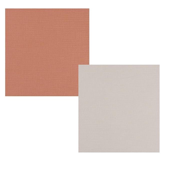 Muslin Square Playard/Playpen Fitted Sheets, Perfect for 36 X 36 Inch Portable Playard Soft 100% Cotton Fog & Brown