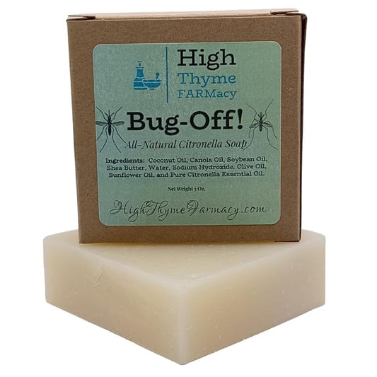 Bug-Off! All-Natural Citronella Soap for Humans - 5 Oz Organic Soap with Pure Citronella Oil - Handmade Olive Oil Soap - Biodegradable Soap for Camping – Bar Soap w/ Citronella Essential Oil