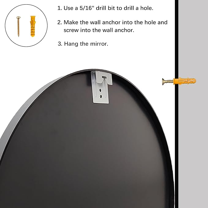 Round Mirror 28 inch, Round Black Mirror, Circle Bathroom Mirrors Metal Frame, Wall Mounted Circle Mirrors for Bathroom, Living Room, Hallway, Farmhouse.