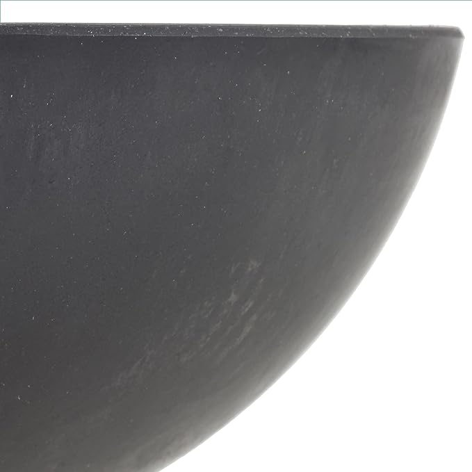 PSW Pot Collection M20DCB 8-inch Plastic/Stone/Wood Composite Low Bowl Planter – No Drainage Hole (Drillable), Shallow Indoor/Outer Pot for Succulents, Bonsai, Fairy Gardens, Herbs, Dark Charcoal